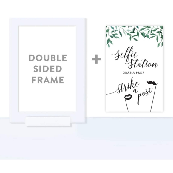 NWT White Selfie Station Prop Sign + White Frame for Events , Wedding + Fun! - Picture 4 of 5